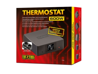 Exo Terra Thermostat für die genaue Kontrolle der Temperatur im Terrarium - 600w - Doppelsteckdose